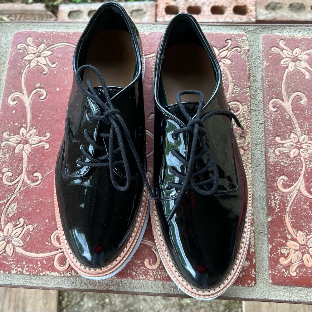 Target A New Day Oxford Loafers patent faux black leather seize 8.5
